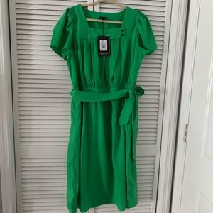NWT Women Green Dress Side Zipper and Pocket XXL